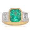 18ct Yellow Gold Emerald & Diamond Ring-Ring-Walker & Hall