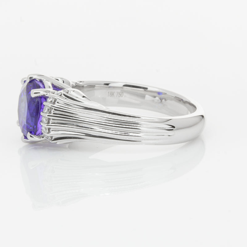 18ct White Gold Tanzanite & Diamond Ring-Ring-Walker & Hall