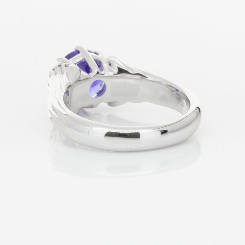 18ct White Gold Tanzanite & Diamond Ring-Ring-Walker & Hall