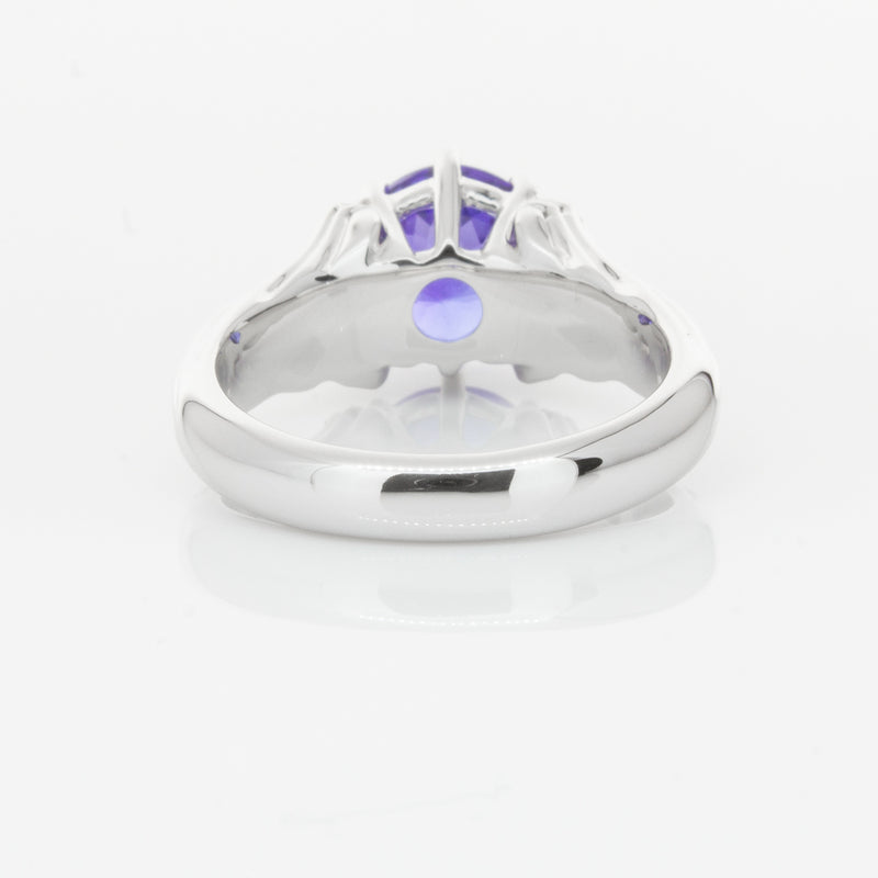 18ct White Gold Tanzanite & Diamond Ring-Ring-Walker & Hall