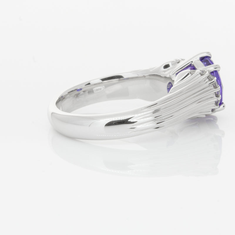18ct White Gold Tanzanite & Diamond Ring-Ring-Walker & Hall