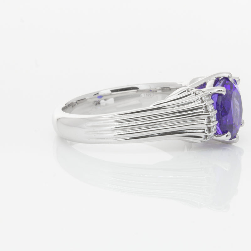 18ct White Gold Tanzanite & Diamond Ring-Ring-Walker & Hall