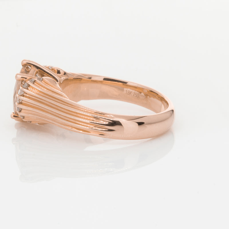 18ct Rose Gold Morganite & Diamond Ring-Ring-Walker & Hall