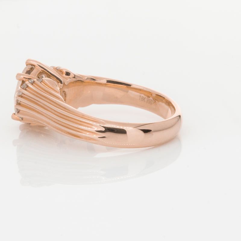 18ct Rose Gold Morganite & Diamond Ring-Ring-Walker & Hall