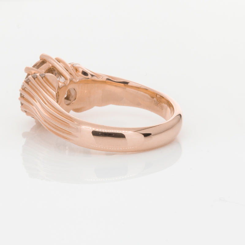 18ct Rose Gold Morganite & Diamond Ring-Ring-Walker & Hall