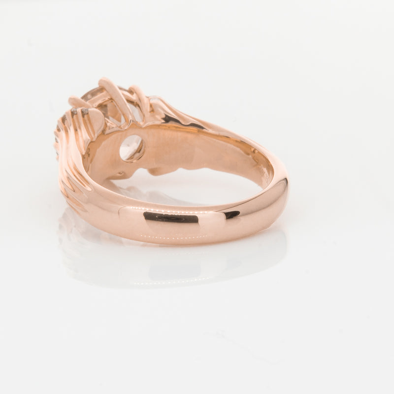 18ct Rose Gold Morganite & Diamond Ring-Ring-Walker & Hall
