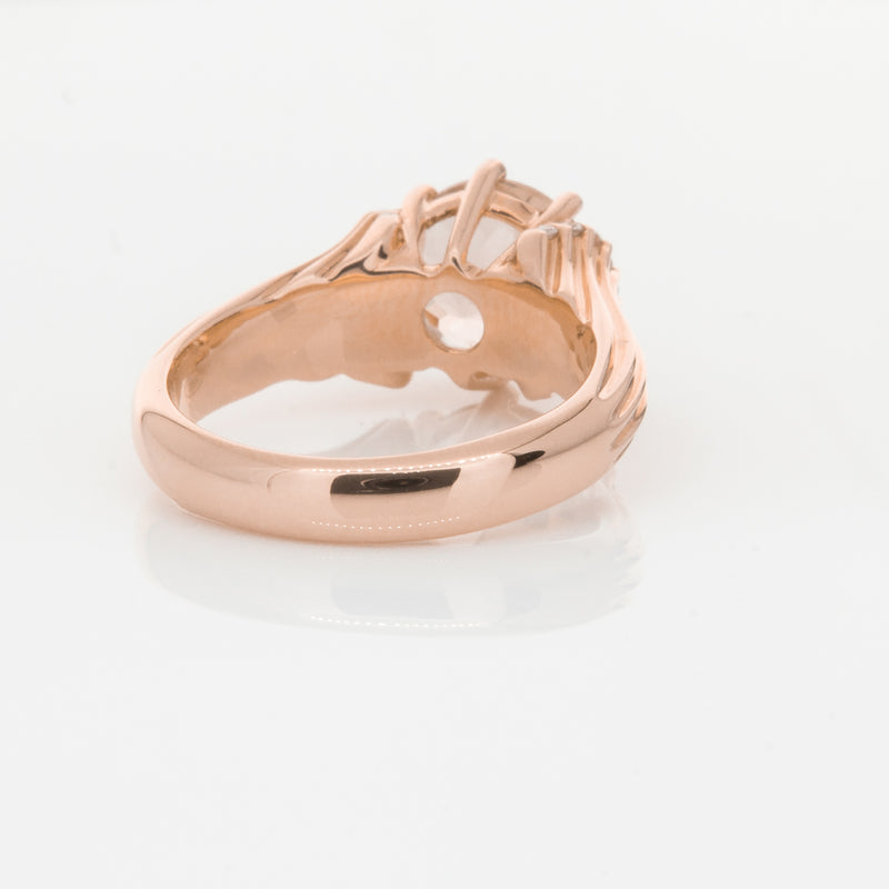 18ct Rose Gold Morganite & Diamond Ring-Ring-Walker & Hall