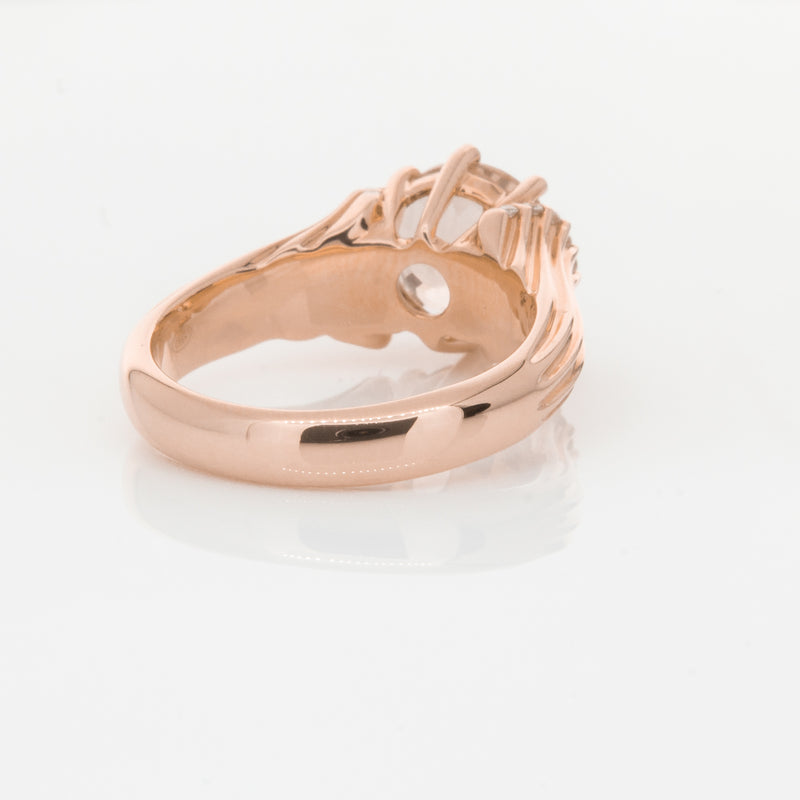 18ct Rose Gold Morganite & Diamond Ring-Ring-Walker & Hall