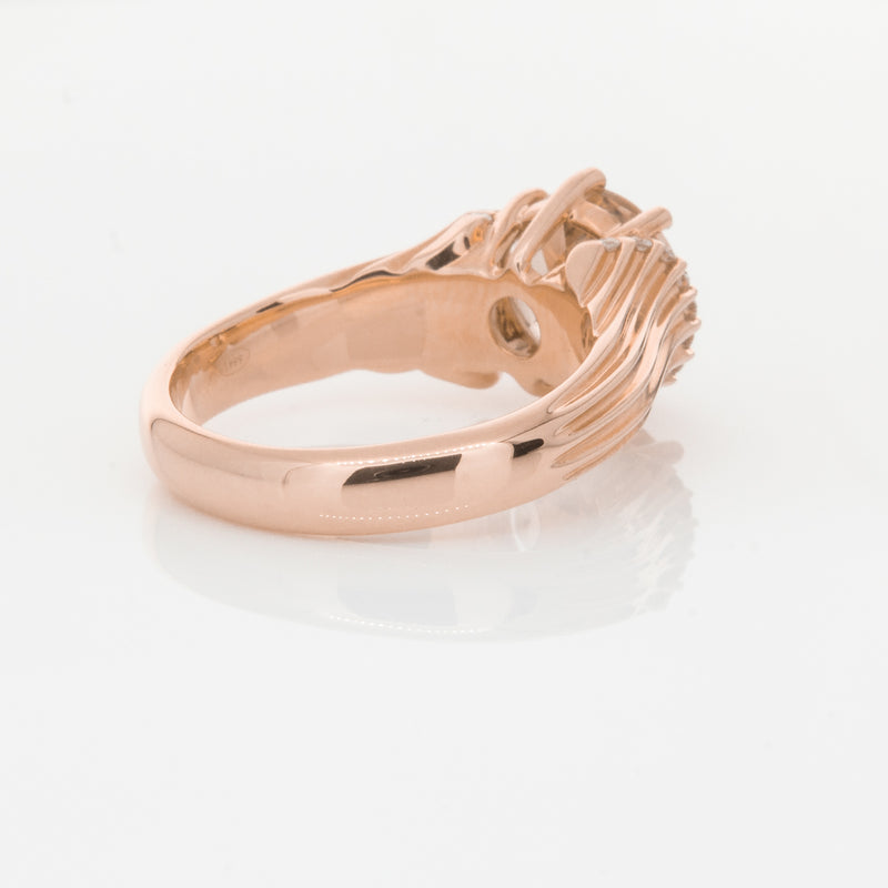 18ct Rose Gold Morganite & Diamond Ring-Ring-Walker & Hall