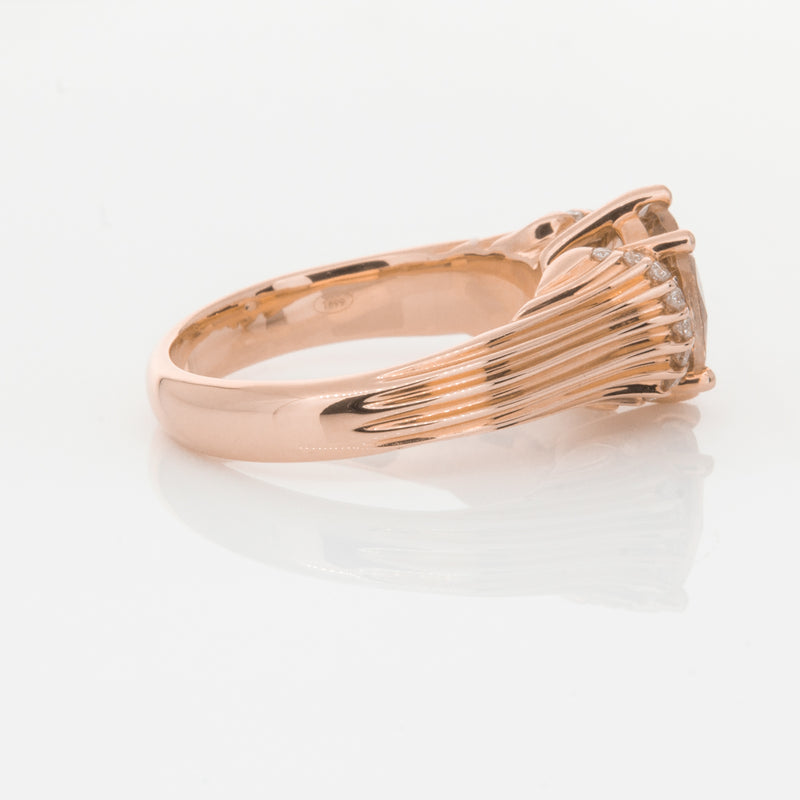 18ct Rose Gold Morganite & Diamond Ring-Ring-Walker & Hall