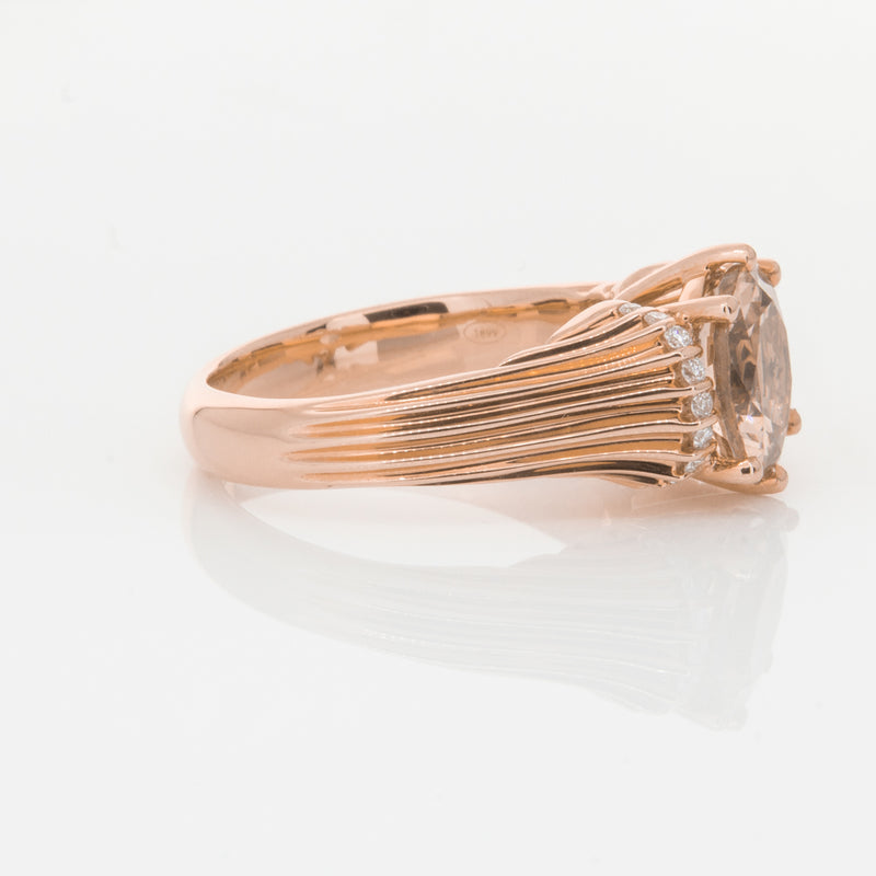 18ct Rose Gold Morganite & Diamond Ring-Ring-Walker & Hall