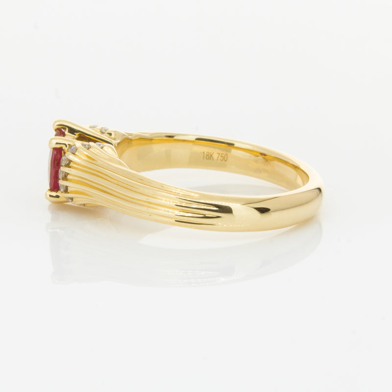 18ct Yellow Gold Ruby & Diamond Ring-Ring-Walker & Hall