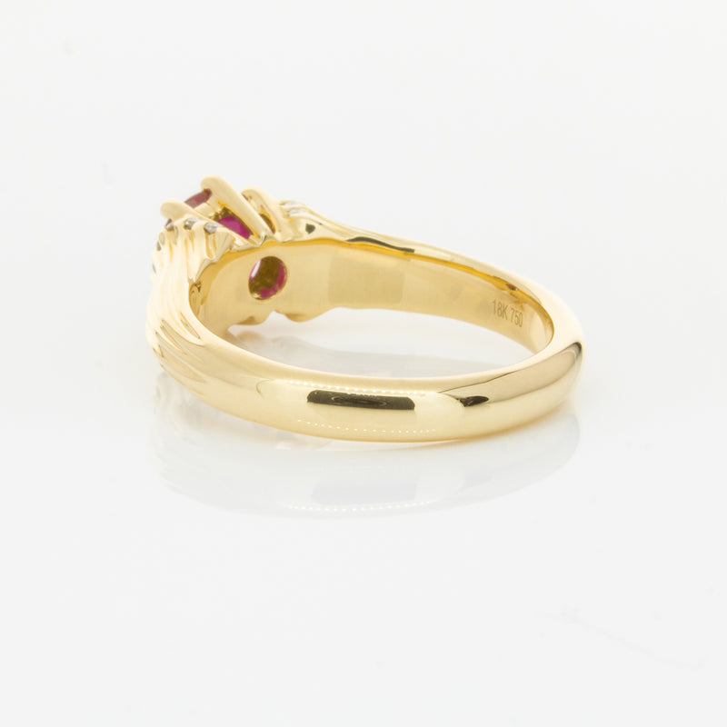 18ct Yellow Gold Ruby & Diamond Ring-Ring-Walker & Hall