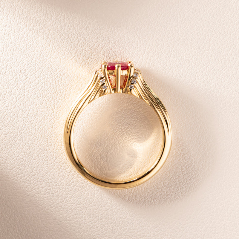 18ct Yellow Gold Ruby & Diamond Ring-Ring-Walker & Hall