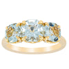 18ct Yellow Gold Three Stone Aquamarine Octavia Ring-Ring-Walker & Hall