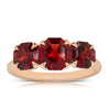 18ct Rose Gold Three Stone Garnet Octavia Ring-Ring-Walker & Hall