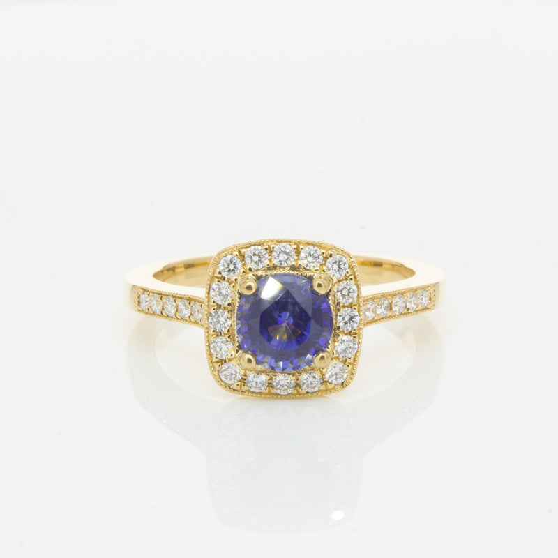 18ct Yellow Gold 1.05ct Sapphire & Diamond Aurora Ring-Ring-Walker & Hall