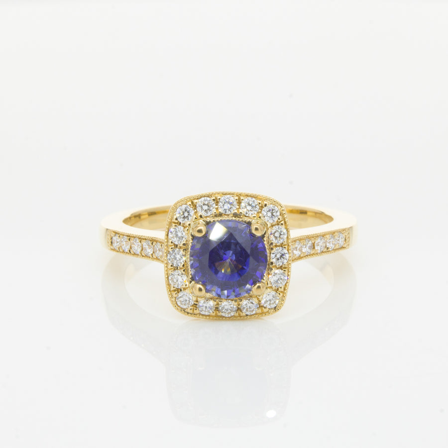 18ct Yellow Gold 1.05ct Sapphire & Diamond Aurora Ring-Ring-Walker & Hall