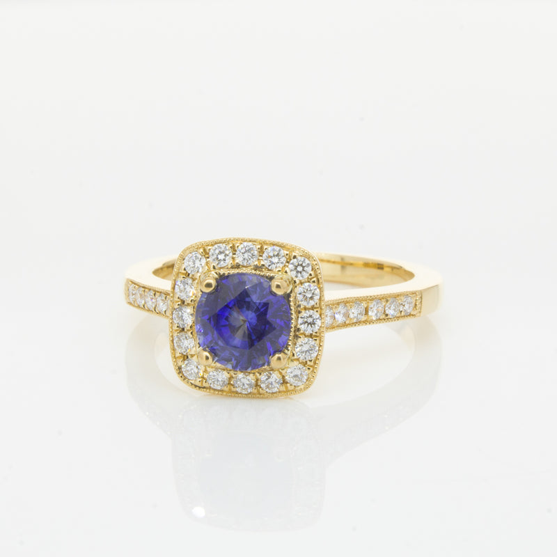 18ct Yellow Gold 1.05ct Sapphire & Diamond Aurora Ring-Ring-Walker & Hall