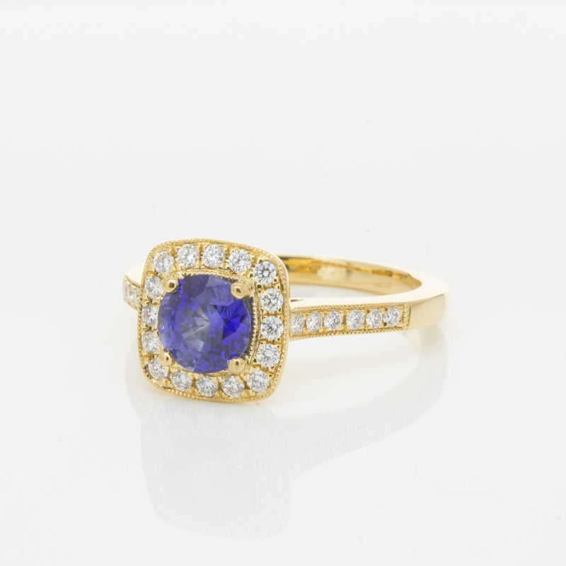 18ct Yellow Gold 1.05ct Sapphire & Diamond Aurora Ring-Ring-Walker & Hall