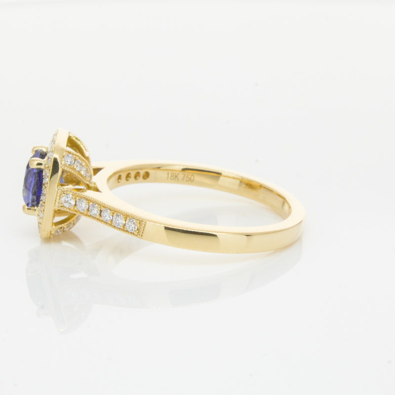 18ct Yellow Gold 1.05ct Sapphire & Diamond Aurora Ring-Ring-Walker & Hall