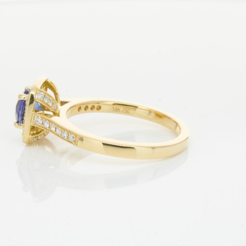 18ct Yellow Gold 1.05ct Sapphire & Diamond Aurora Ring-Ring-Walker & Hall