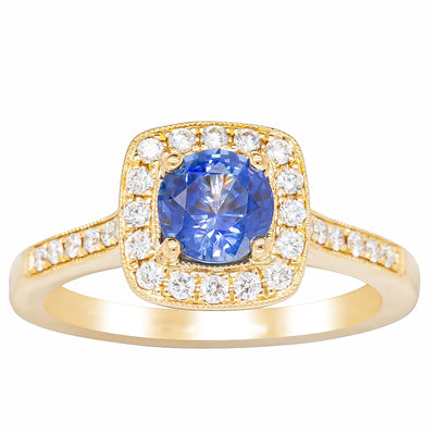 18ct Yellow Gold 1.05ct Sapphire & Diamond Aurora Ring-Ring-Walker & Hall
