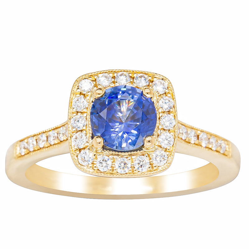 18ct Yellow Gold 1.05ct Sapphire & Diamond Aurora Ring-Ring-Walker & Hall