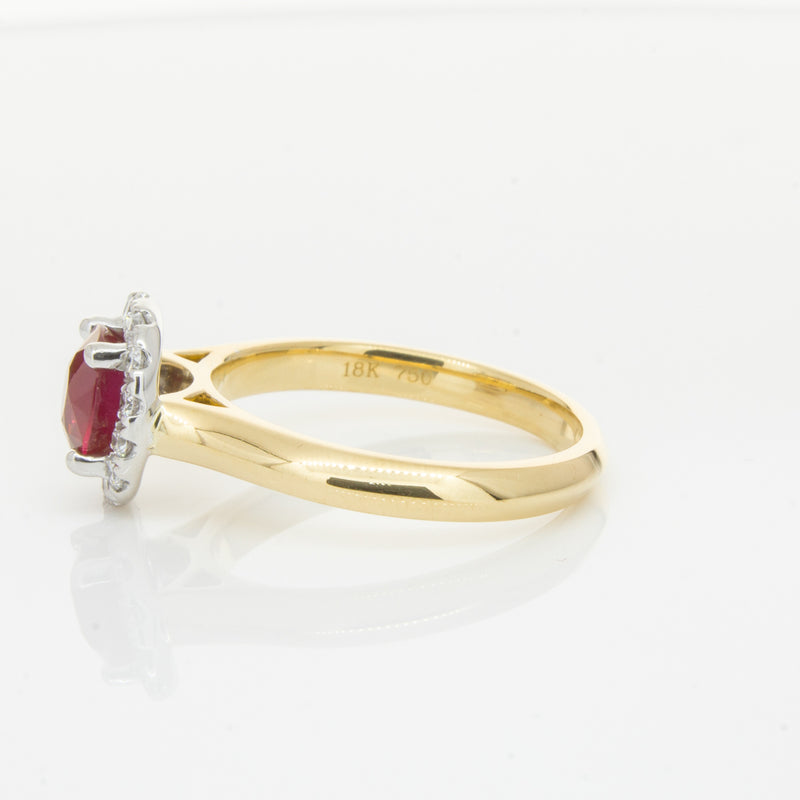 18ct Yellow Gold 1.38ct Ruby & Diamond Eclipse Ring-Ring-Walker & Hall
