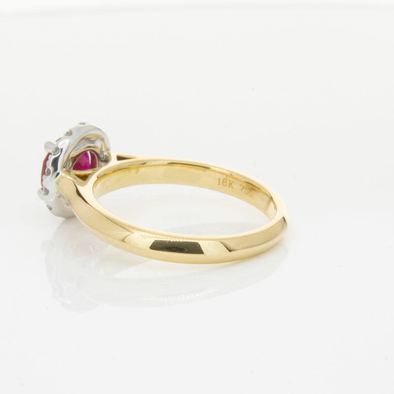 18ct Yellow Gold 1.38ct Ruby & Diamond Eclipse Ring-Ring-Walker & Hall