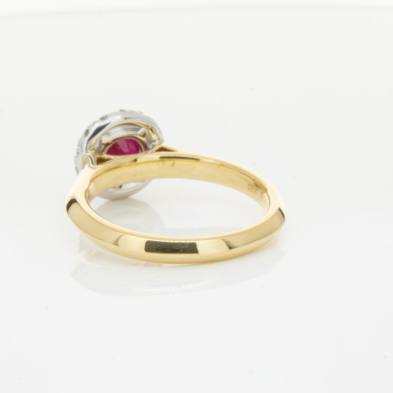 18ct Yellow Gold 1.38ct Ruby & Diamond Eclipse Ring-Ring-Walker & Hall