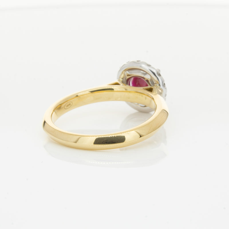 18ct Yellow Gold 1.38ct Ruby & Diamond Eclipse Ring-Ring-Walker & Hall