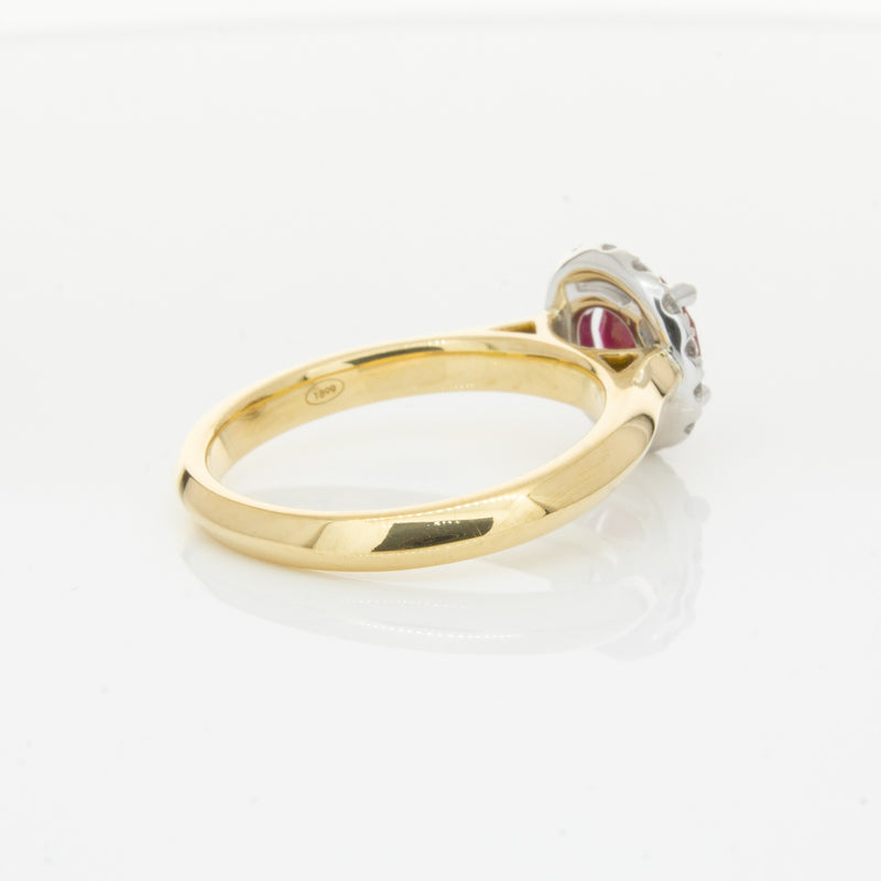 18ct Yellow Gold 1.38ct Ruby & Diamond Eclipse Ring-Ring-Walker & Hall