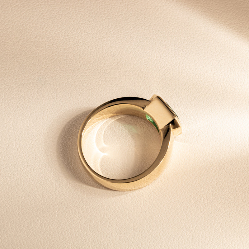 9ct Yellow Gold Emerald Ring-Ring-Walker & Hall