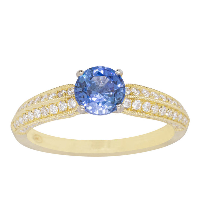 18ct Yellow Gold Sapphire & Diamond Ring-Ring-Walker & Hall