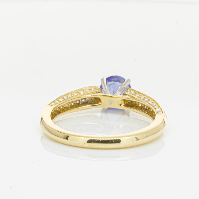 18ct Yellow Gold Sapphire & Diamond Ring-Ring-Walker & Hall
