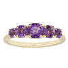 18ct Yellow Gold Five Stone Amethyst Octavia Ring-Ring-Walker & Hall