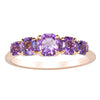 18ct Rose Gold Five Stone Amethyst Octavia Ring-Ring-Walker & Hall