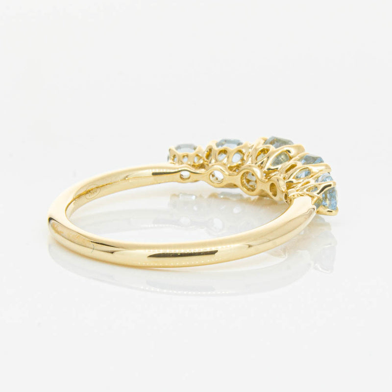 18ct Yellow Gold Five Stone Aquamarine Octavia Ring-Ring-Walker & Hall