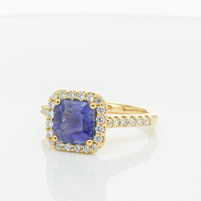 18ct Yellow Gold Sapphire & Diamond Ring-Ring-Walker & Hall