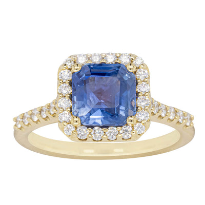 18ct Yellow Gold Sapphire & Diamond Ring-Ring-Walker & Hall