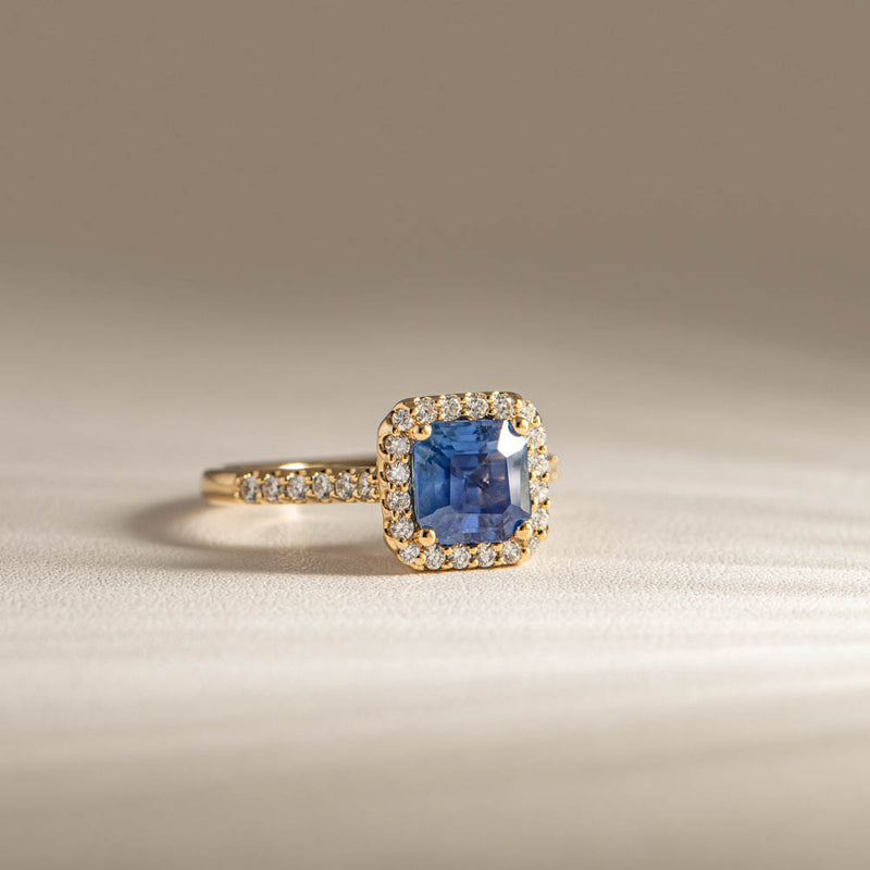 18ct Yellow Gold Sapphire & Diamond Ring-Ring-Walker & Hall