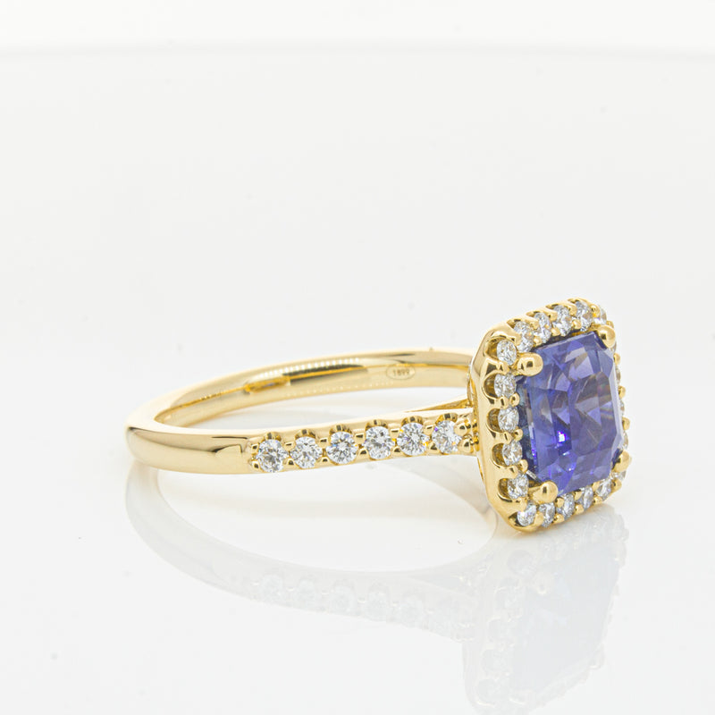 18ct Yellow Gold Sapphire & Diamond Ring-Ring-Walker & Hall