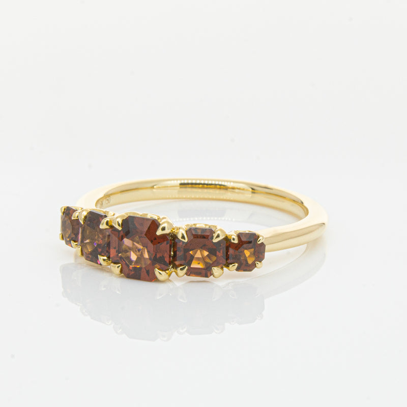 18ct Yellow Gold Five Stone Garnet Octavia Ring-Ring-Walker & Hall