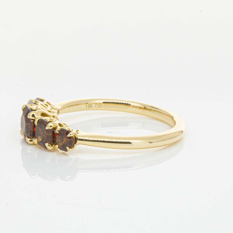 18ct Yellow Gold Five Stone Garnet Octavia Ring-Ring-Walker & Hall