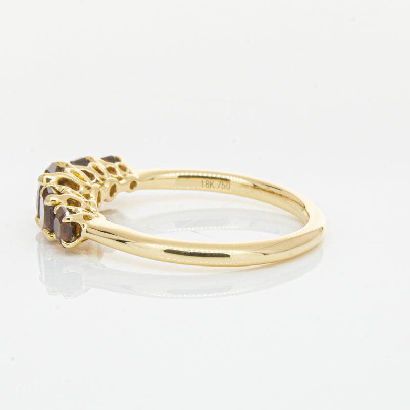 18ct Yellow Gold Five Stone Garnet Octavia Ring-Ring-Walker & Hall