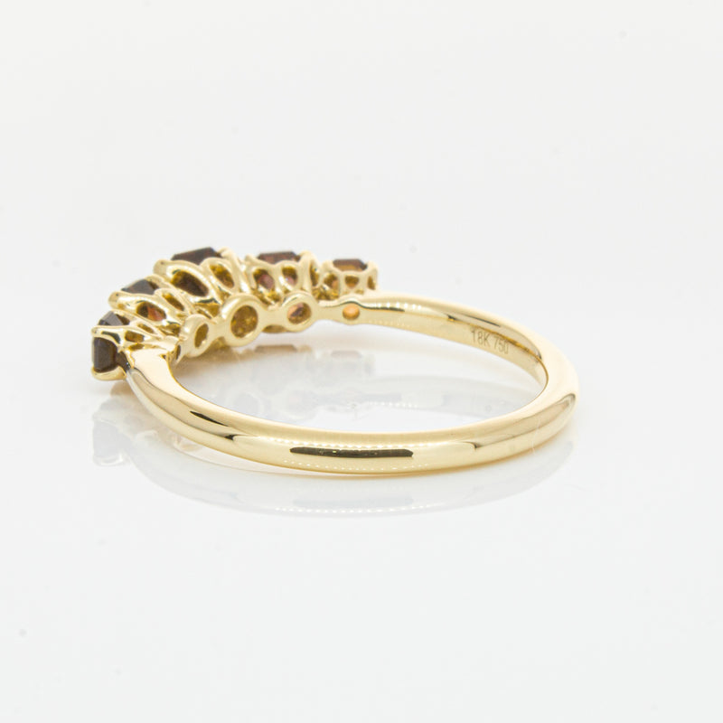 18ct Yellow Gold Five Stone Garnet Octavia Ring-Ring-Walker & Hall