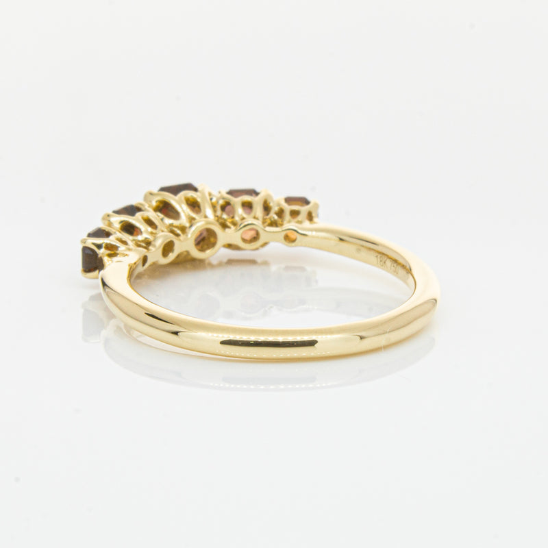 18ct Yellow Gold Five Stone Garnet Octavia Ring-Ring-Walker & Hall