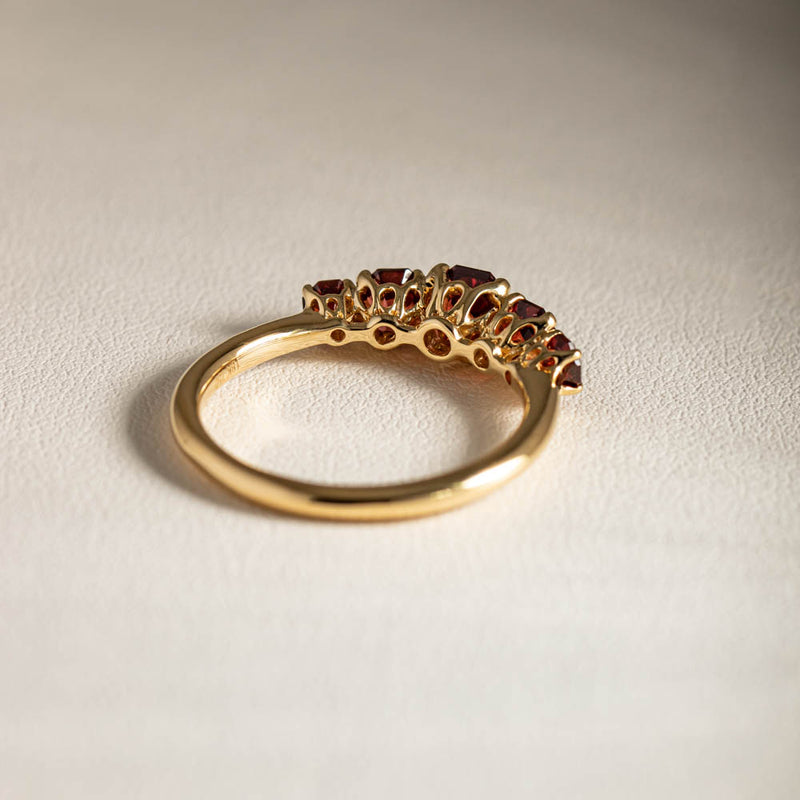18ct Yellow Gold Five Stone Garnet Octavia Ring-Ring-Walker & Hall