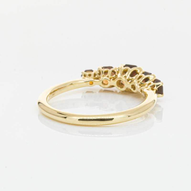 18ct Yellow Gold Five Stone Garnet Octavia Ring-Ring-Walker & Hall